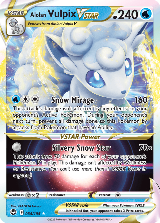 Carta Alolan Vulpix VSTAR 34/195 do set Silver Tempest — Pokémon TCG | Bynx