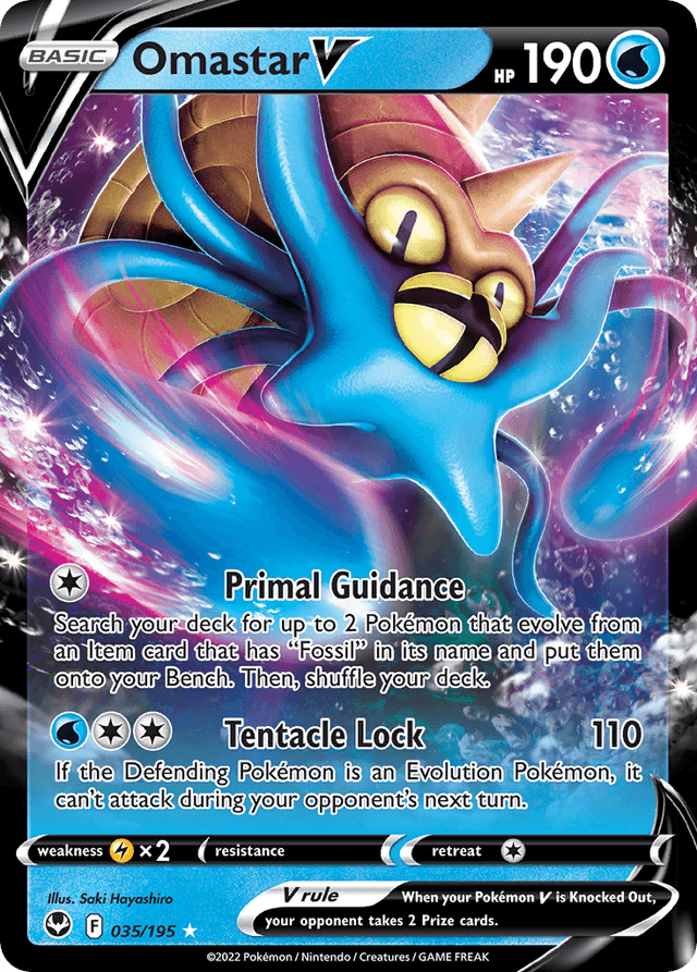 Carta Omastar V 35/195 do set Silver Tempest — Pokémon TCG | Bynx