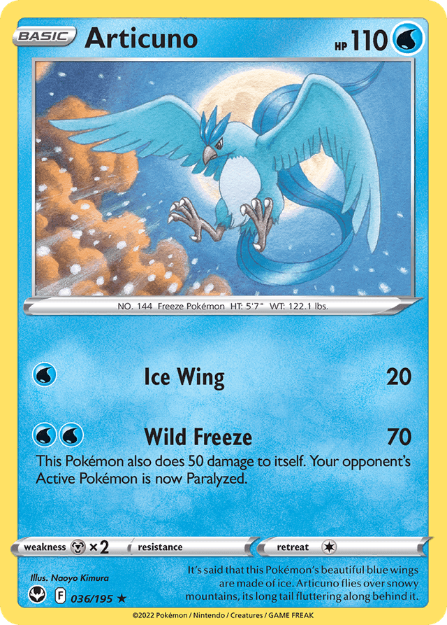 Carta Articuno 36/195 do set Silver Tempest — Pokémon TCG | Bynx