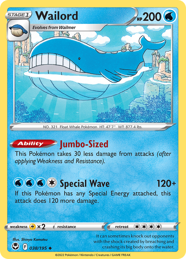 Carta Wailord 38/195 do set Silver Tempest — Pokémon TCG | Bynx