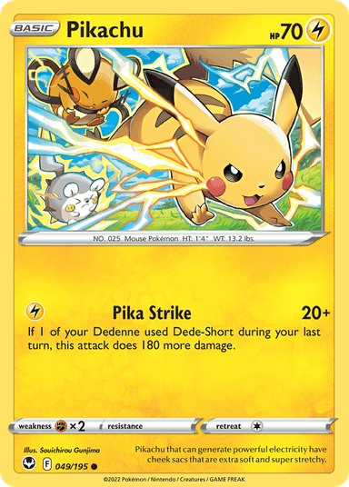 Carta Pikachu 49/195 do set Silver Tempest — Pokémon TCG | Bynx