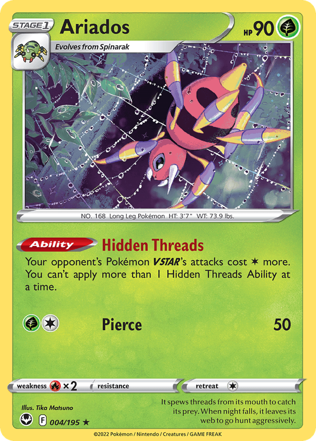 Carta Ariados 4/195 do set Silver Tempest — Pokémon TCG | Bynx