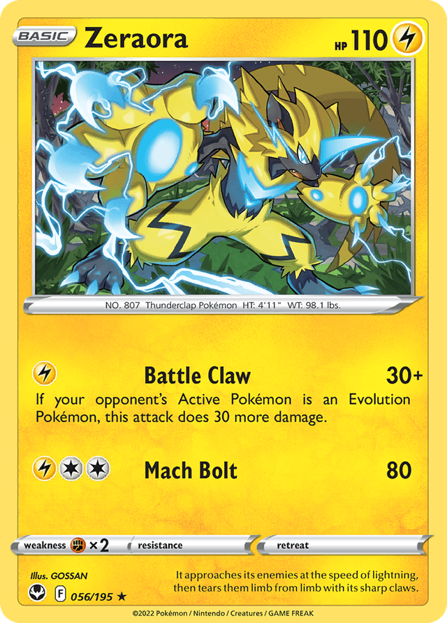 Carta Zeraora 56/195 do set Silver Tempest — Pokémon TCG | Bynx
