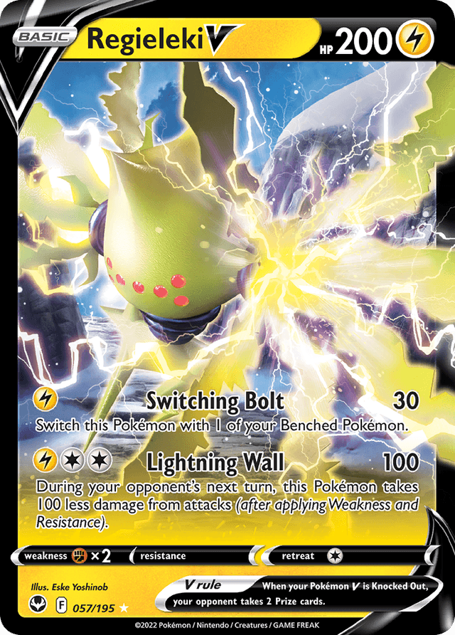 Carta Regieleki V 57/195 do set Silver Tempest — Pokémon TCG | Bynx