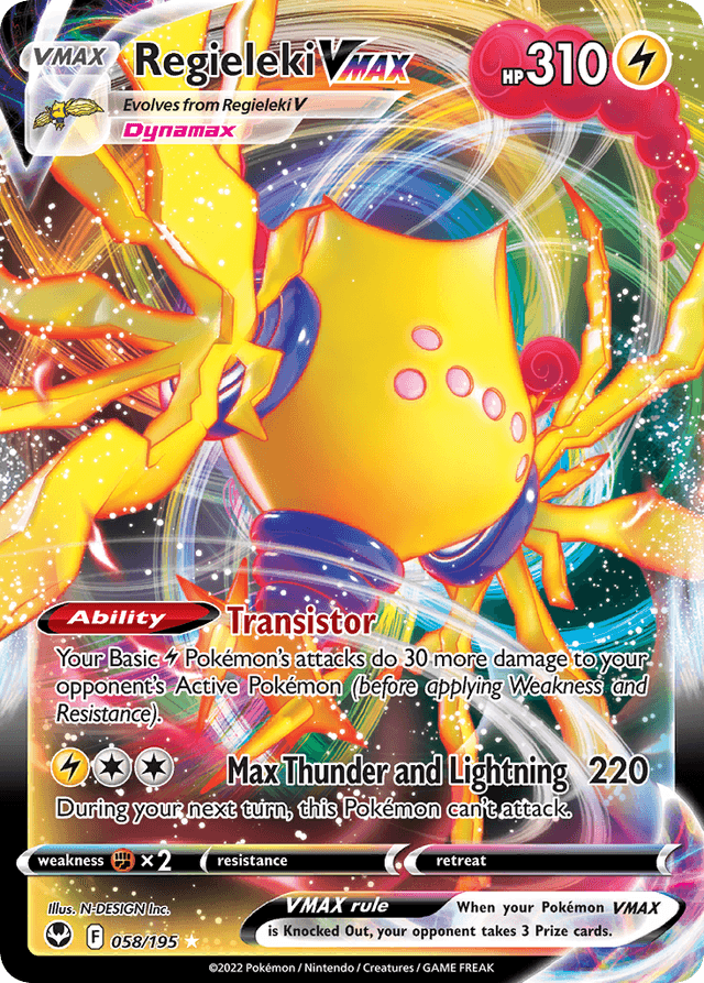 Carta Regieleki VMAX 58/195 do set Silver Tempest — Pokémon TCG | Bynx