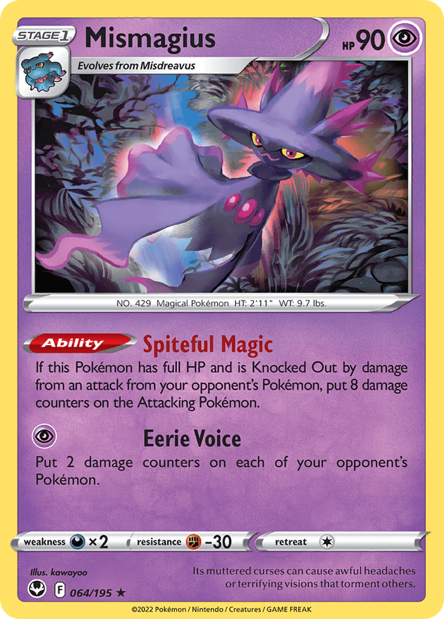 Carta Mismagius 64/195 do set Silver Tempest — Pokémon TCG | Bynx