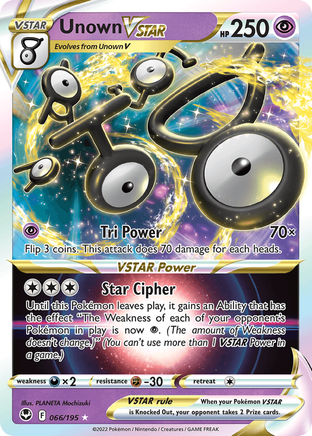 Carta Unown VSTAR 66/195 do set Silver Tempest — Pokémon TCG | Bynx