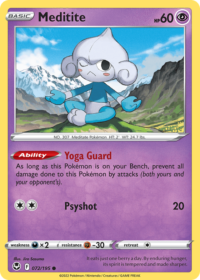 Carta Meditite 72/195 do set Silver Tempest — Pokémon TCG | Bynx