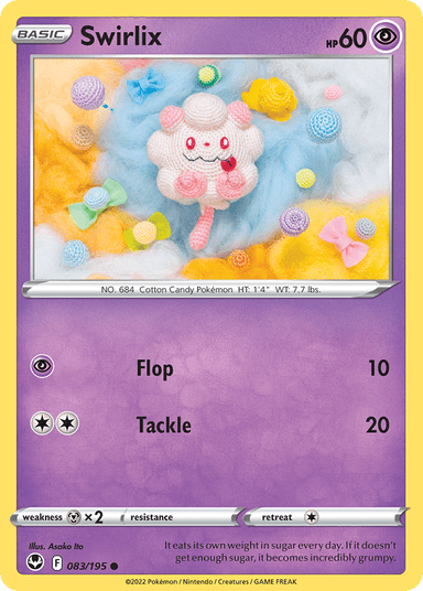 Carta Swirlix 83/195 do set Silver Tempest — Pokémon TCG | Bynx