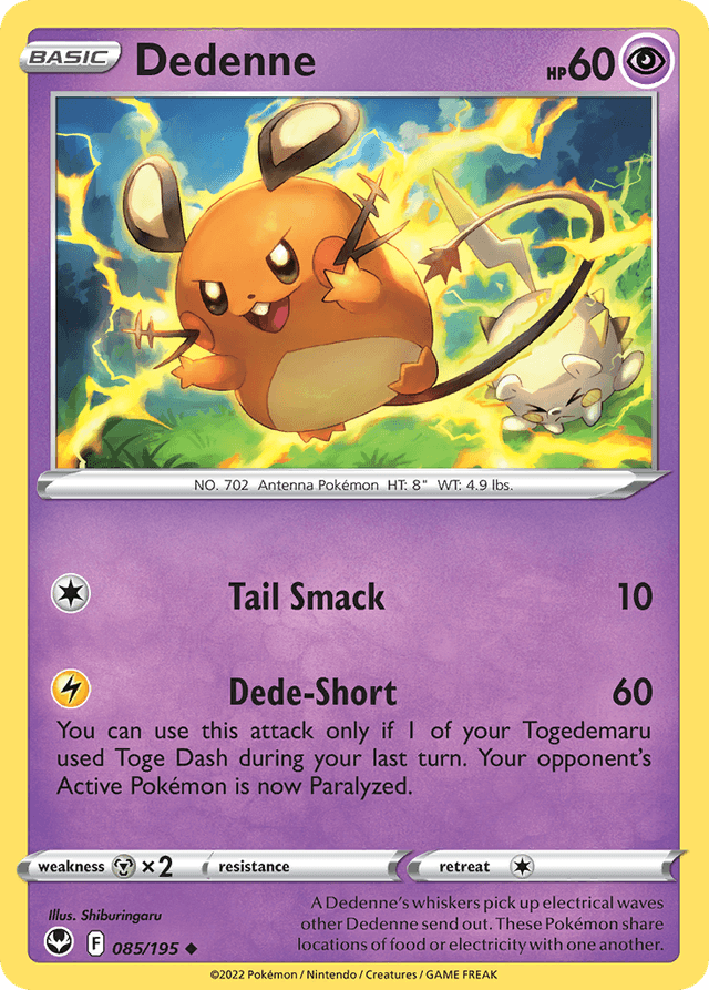 Carta Dedenne 85/195 do set Silver Tempest — Pokémon TCG | Bynx