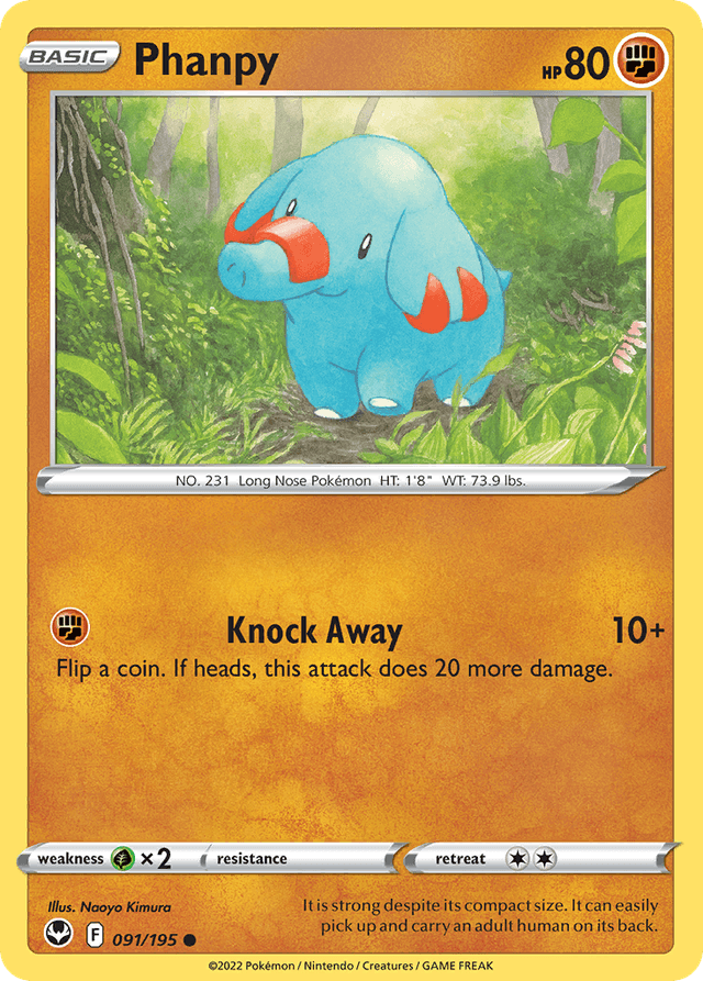 Carta Phanpy 91/195 do set Silver Tempest — Pokémon TCG | Bynx