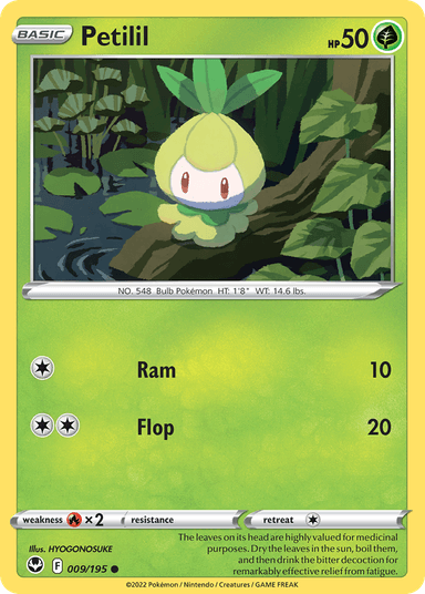 Carta Petilil 9/195 do set Silver Tempest — Pokémon TCG | Bynx