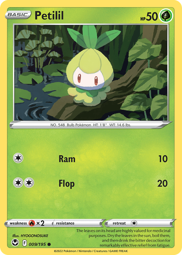 Carta Petilil 9/195 do set Silver Tempest — Pokémon TCG | Bynx