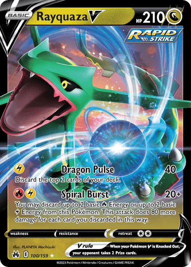 Carta Rayquaza V 100/159 do set Crown Zenith — Pokémon TCG | Bynx