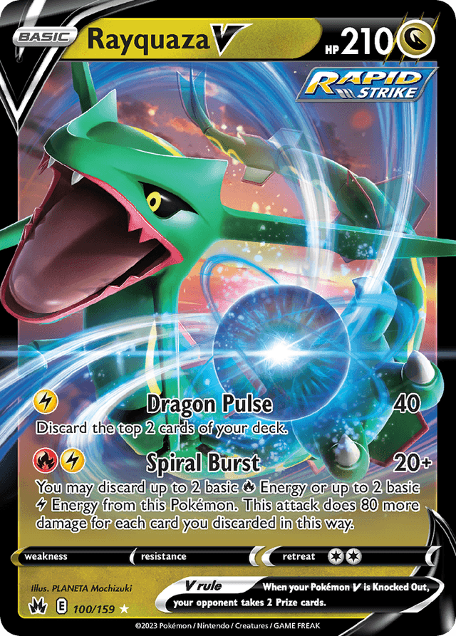 Carta Rayquaza V 100/159 do set Crown Zenith — Pokémon TCG | Bynx