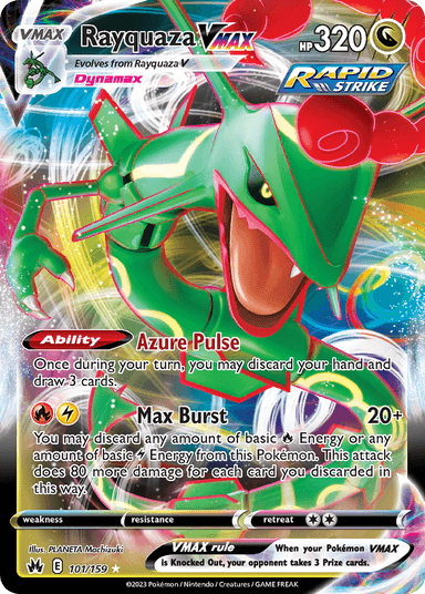 Carta Rayquaza VMAX 101/159 do set Crown Zenith — Pokémon TCG | Bynx