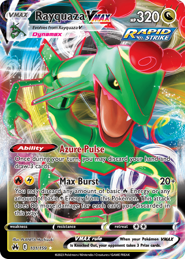 Carta Rayquaza VMAX 101/159 do set Crown Zenith — Pokémon TCG | Bynx