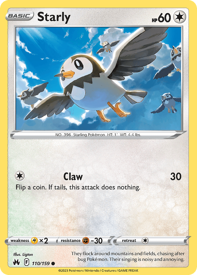 Carta Starly 110/159 do set Crown Zenith — Pokémon TCG | Bynx