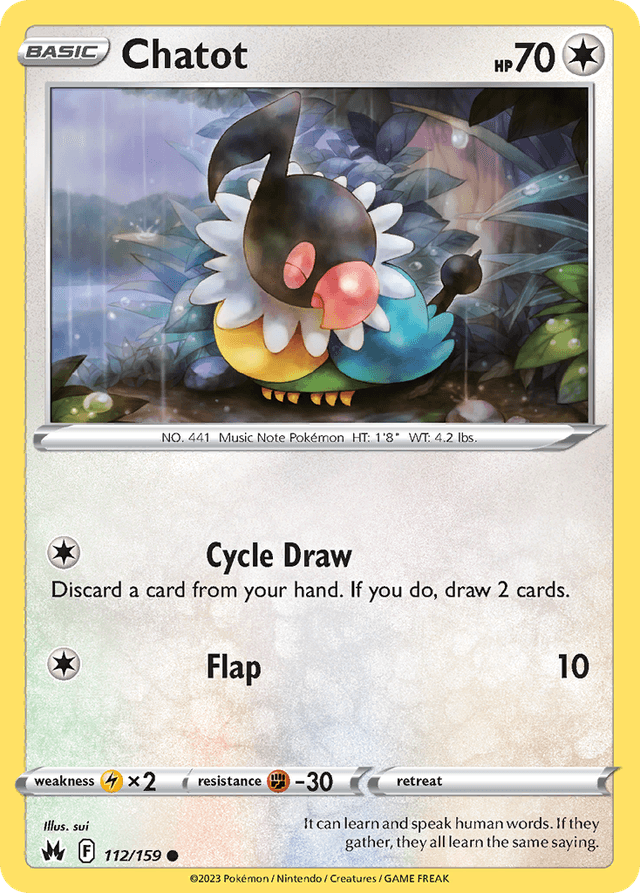 Carta Chatot 112/159 do set Crown Zenith — Pokémon TCG | Bynx