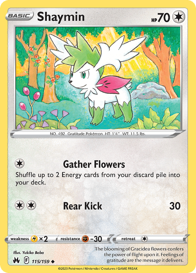 Carta Shaymin 115/159 do set Crown Zenith — Pokémon TCG | Bynx