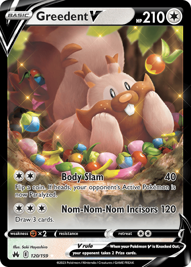 Carta Greedent V 120/159 do set Crown Zenith — Pokémon TCG | Bynx