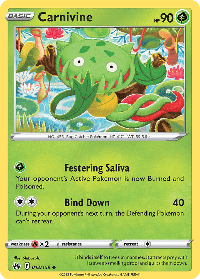 Carta Carnivine 12/159 do set Crown Zenith — Pokémon TCG | Bynx