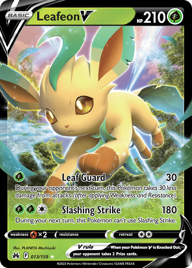 Carta Leafeon V 13/159 do set Crown Zenith — Pokémon TCG | Bynx