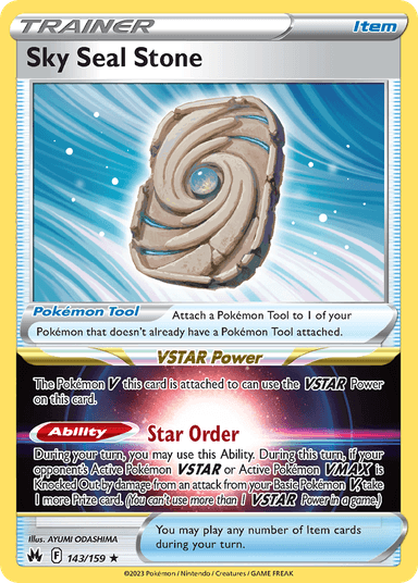 Carta Sky Seal Stone 143/159 do set Crown Zenith — Pokémon TCG | Bynx