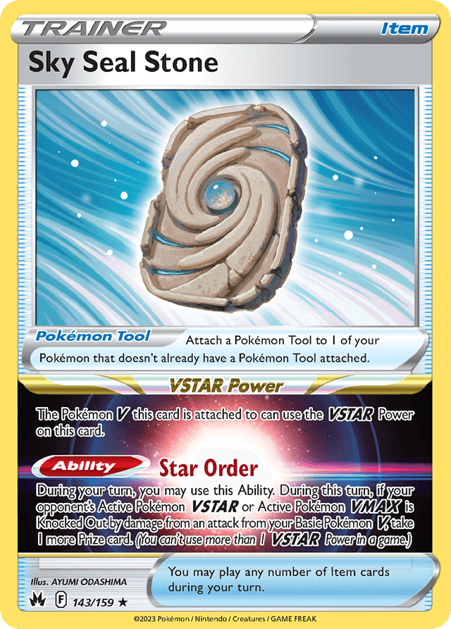 Carta Sky Seal Stone 143/159 do set Crown Zenith — Pokémon TCG | Bynx
