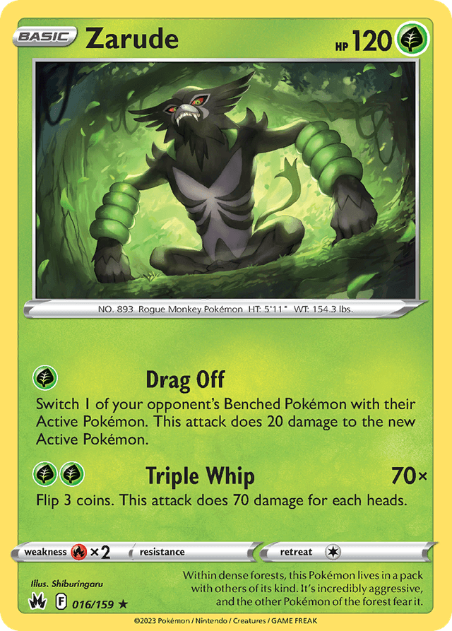 Carta Zarude 16/159 do set Crown Zenith — Pokémon TCG | Bynx