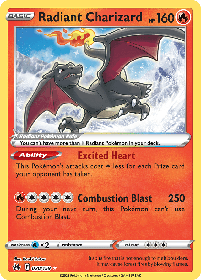 Carta Radiant Charizard 20/159 do set Crown Zenith — Pokémon TCG | Bynx
