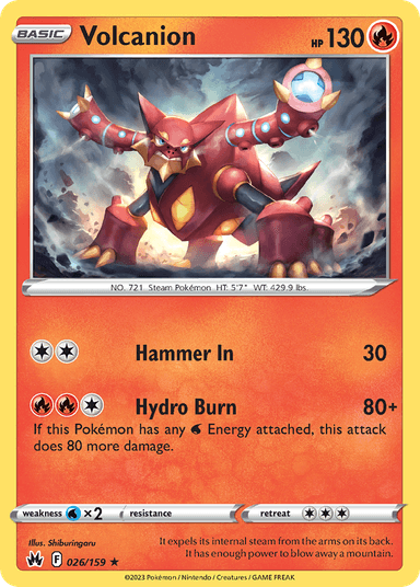 Carta Volcanion 26/159 do set Crown Zenith — Pokémon TCG | Bynx