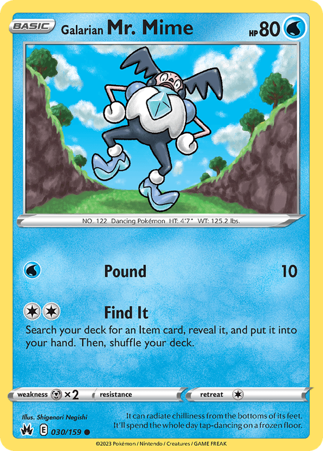Carta Galarian Mr. Mime 30/159 do set Crown Zenith — Pokémon TCG | Bynx
