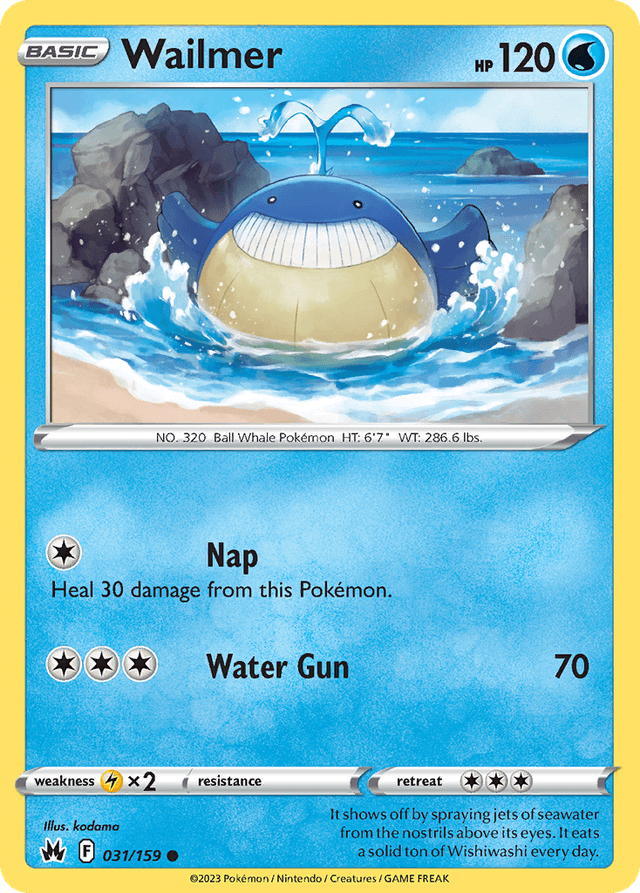 Carta Wailmer 31/159 do set Crown Zenith — Pokémon TCG | Bynx
