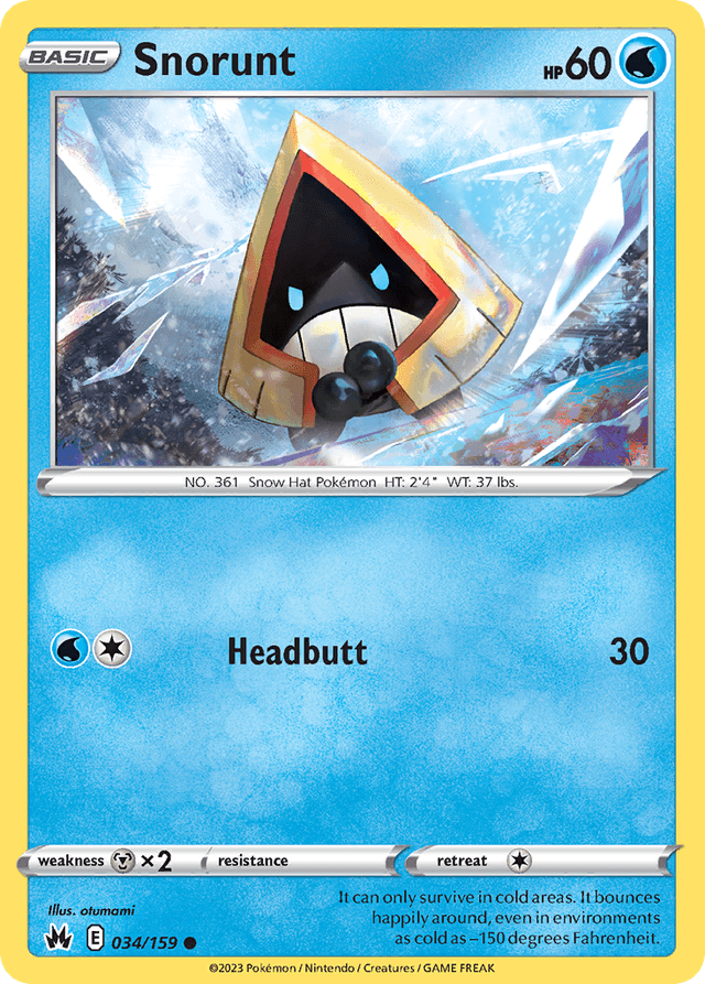 Carta Snorunt 34/159 do set Crown Zenith — Pokémon TCG | Bynx