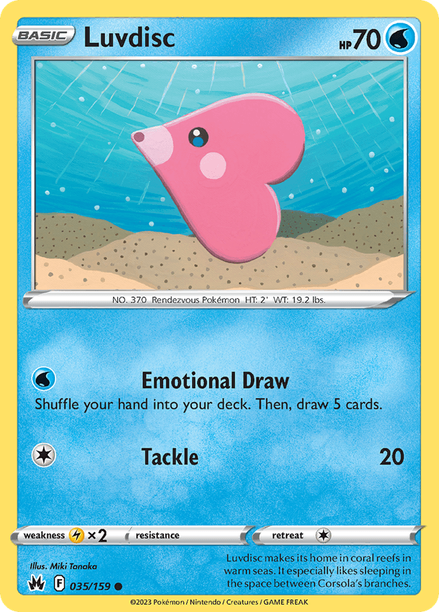 Carta Luvdisc 35/159 do set Crown Zenith — Pokémon TCG | Bynx