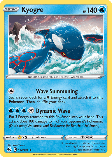 Carta Kyogre 36/159 do set Crown Zenith — Pokémon TCG | Bynx