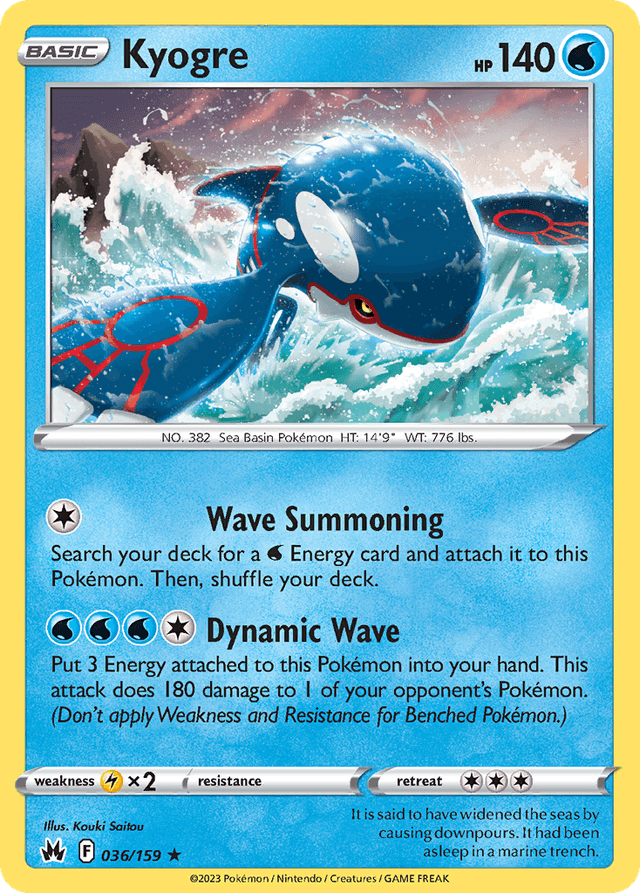 Carta Kyogre 36/159 do set Crown Zenith — Pokémon TCG | Bynx