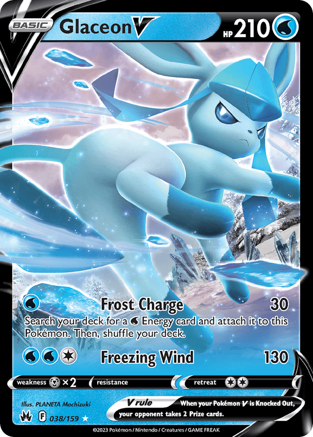 Carta Glaceon V 38/159 do set Crown Zenith — Pokémon TCG | Bynx