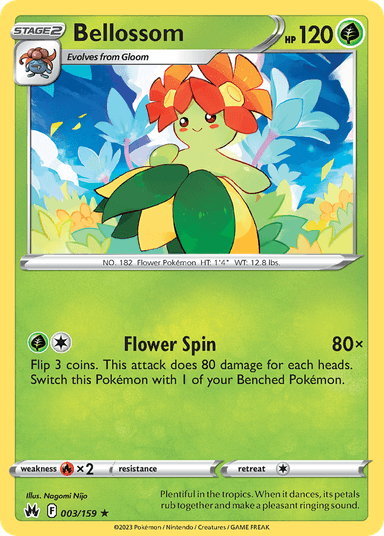 Carta Bellossom 3/159 do set Crown Zenith — Pokémon TCG | Bynx