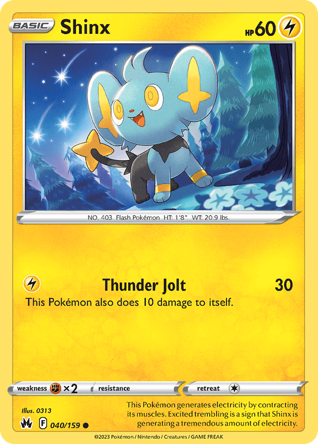 Carta Shinx 40/159 do set Crown Zenith — Pokémon TCG | Bynx