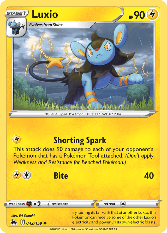 Carta Luxio 42/159 do set Crown Zenith — Pokémon TCG | Bynx