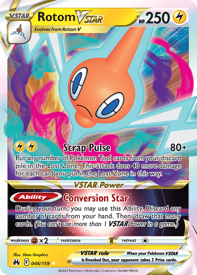 Carta Rotom VSTAR 46/159 do set Crown Zenith — Pokémon TCG | Bynx