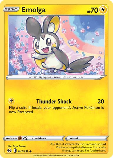 Carta Emolga 47/159 do set Crown Zenith — Pokémon TCG | Bynx