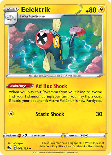 Carta Eelektrik 48/159 do set Crown Zenith — Pokémon TCG | Bynx