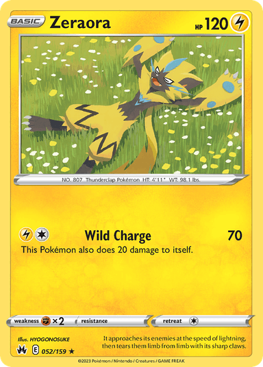 Carta Zeraora 52/159 do set Crown Zenith — Pokémon TCG | Bynx