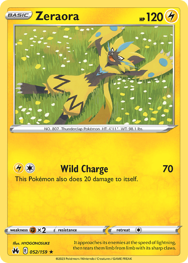 Carta Zeraora 52/159 do set Crown Zenith — Pokémon TCG | Bynx