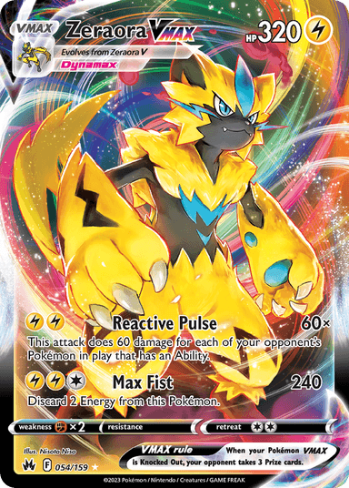 Carta Zeraora VMAX 54/159 do set Crown Zenith — Pokémon TCG | Bynx