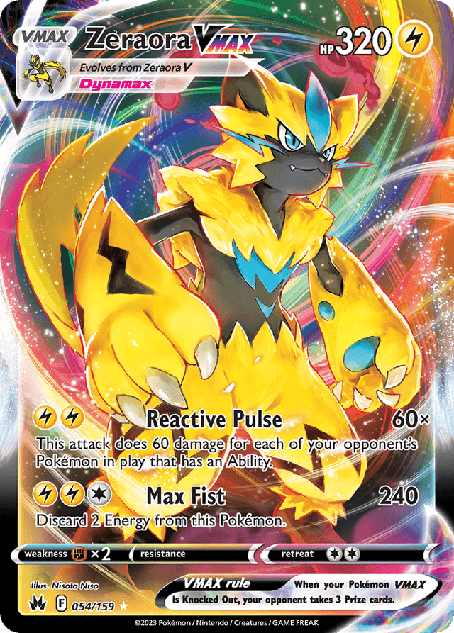 Carta Zeraora VMAX 54/159 do set Crown Zenith — Pokémon TCG | Bynx