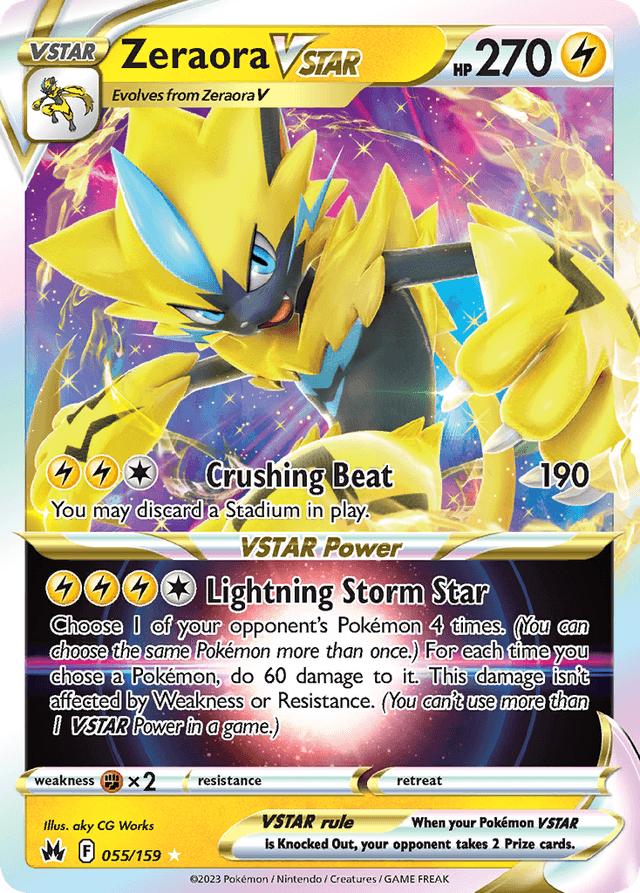 Carta Zeraora VSTAR 55/159 do set Crown Zenith — Pokémon TCG | Bynx